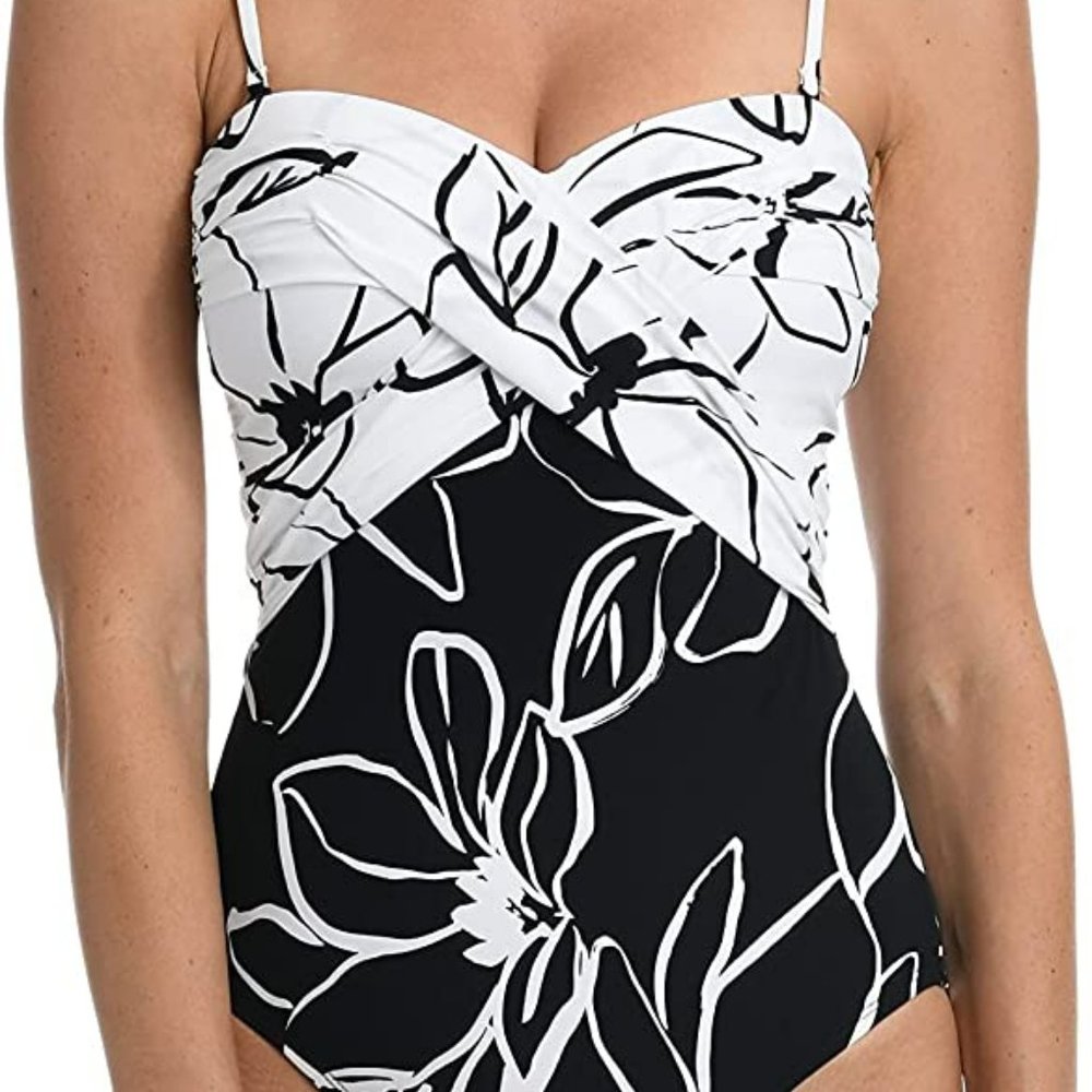 La Blanca Moonlit Silhouette One Piece Swimsuit sz 14 NWT